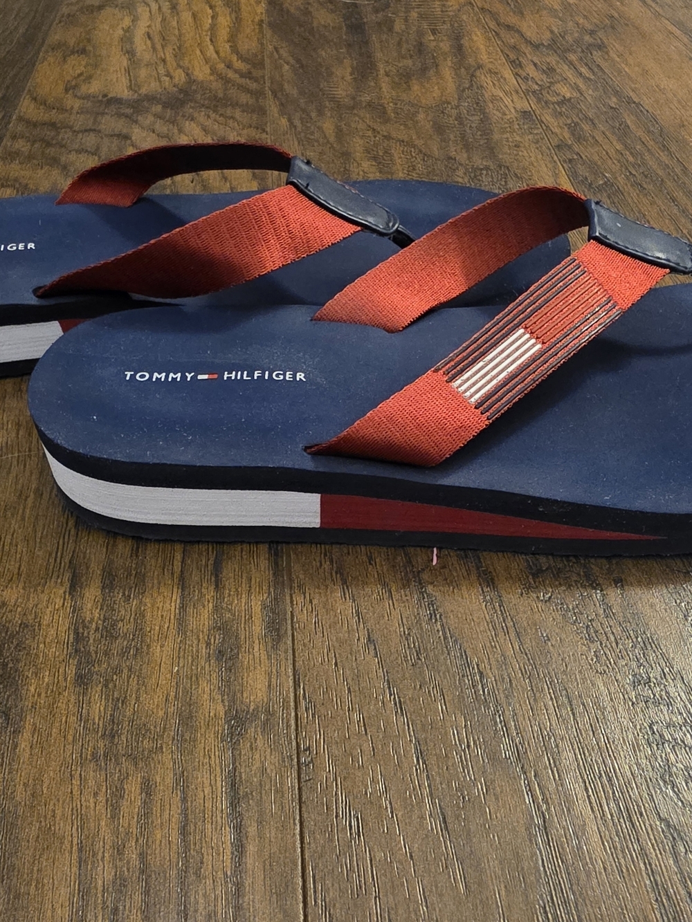 Tommy Hilfiger Navy & Red Platform Flip Flops